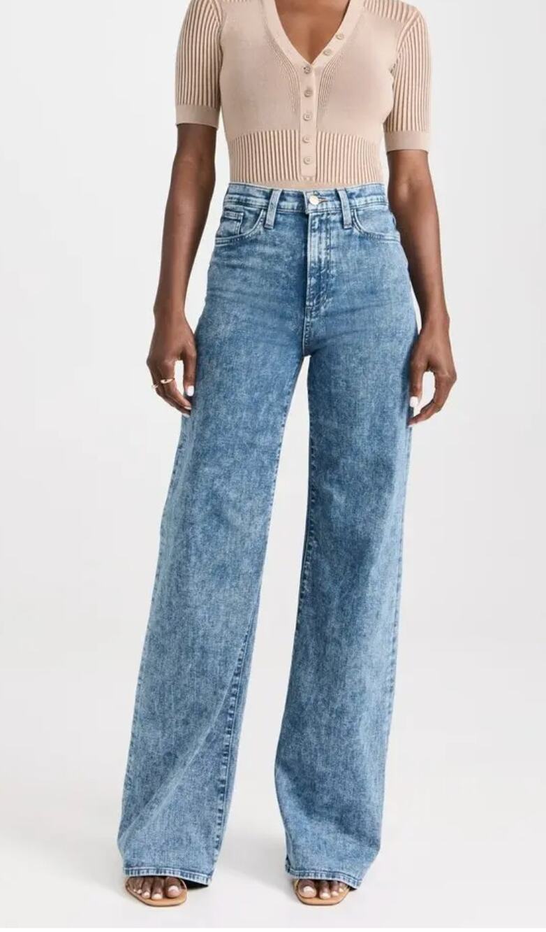 Joes Jeans The Mia High Rise Wide Leg Denim in Whatever Blue Acid Wash Size 25